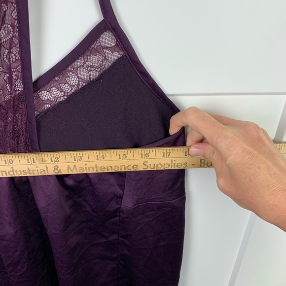 Cacique Size 14 16 1X Satin Silky Sleep Camisole Lace Trim Purple - Picture 6 of 6